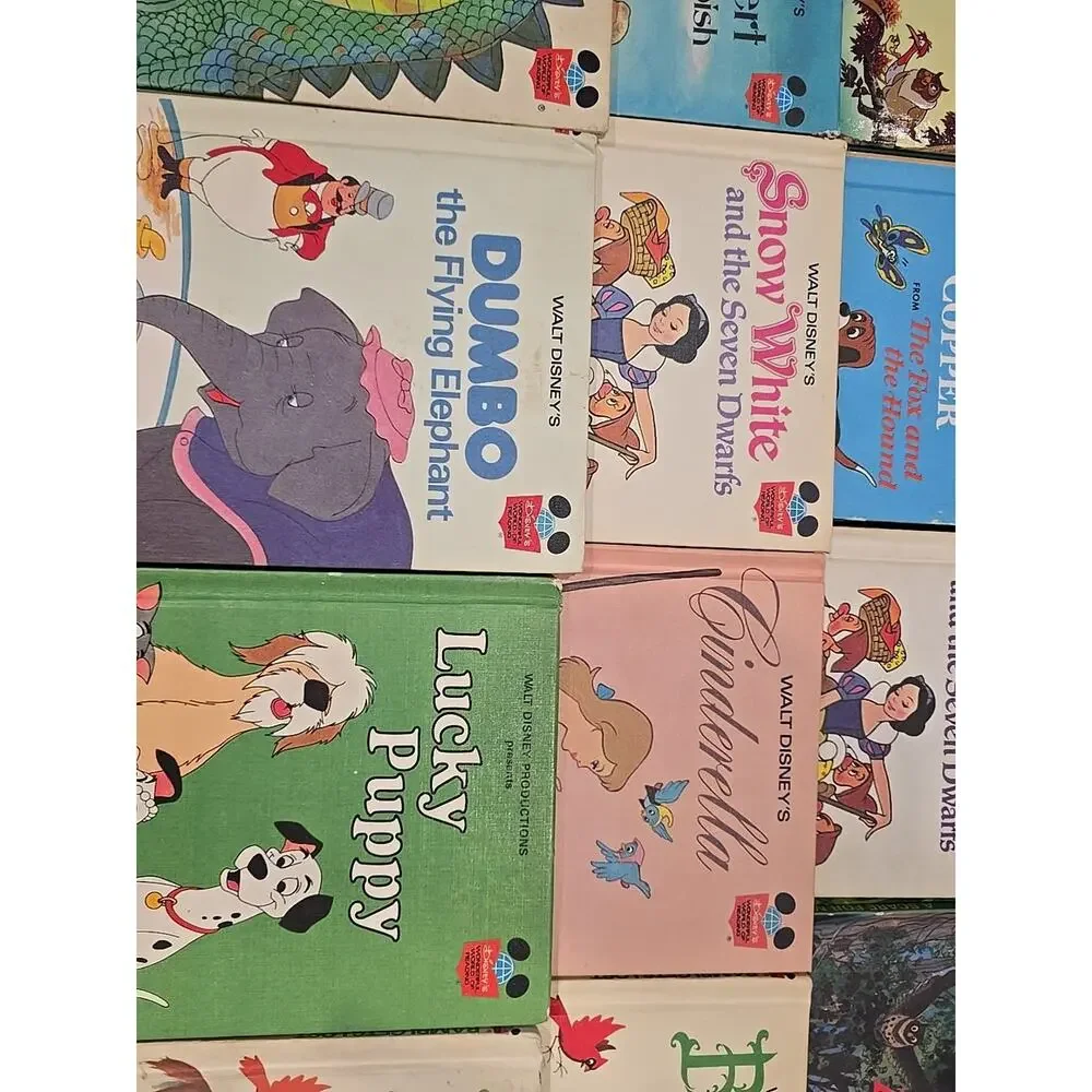 Walt Disney 1980s Bantam Books Collection Of 13 Hardcover Bambi Snow White + B5